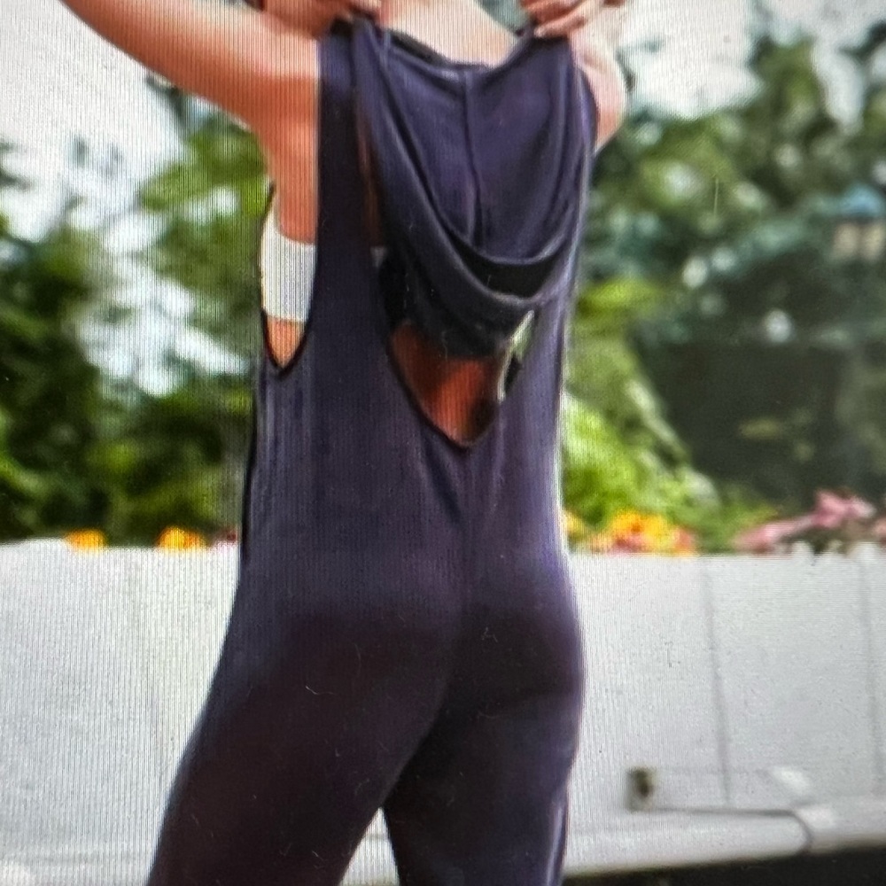 Free People Movement Hooded Jumpsuit with belt and pockets